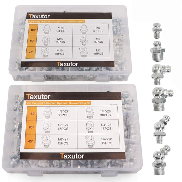 Kit de 240 piezas para engrase Fittings Taxutor Metric Hydraulic