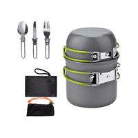 Importclick - Set 5 Piezas Ollas Cubierto Pegables Ultraligero Camping