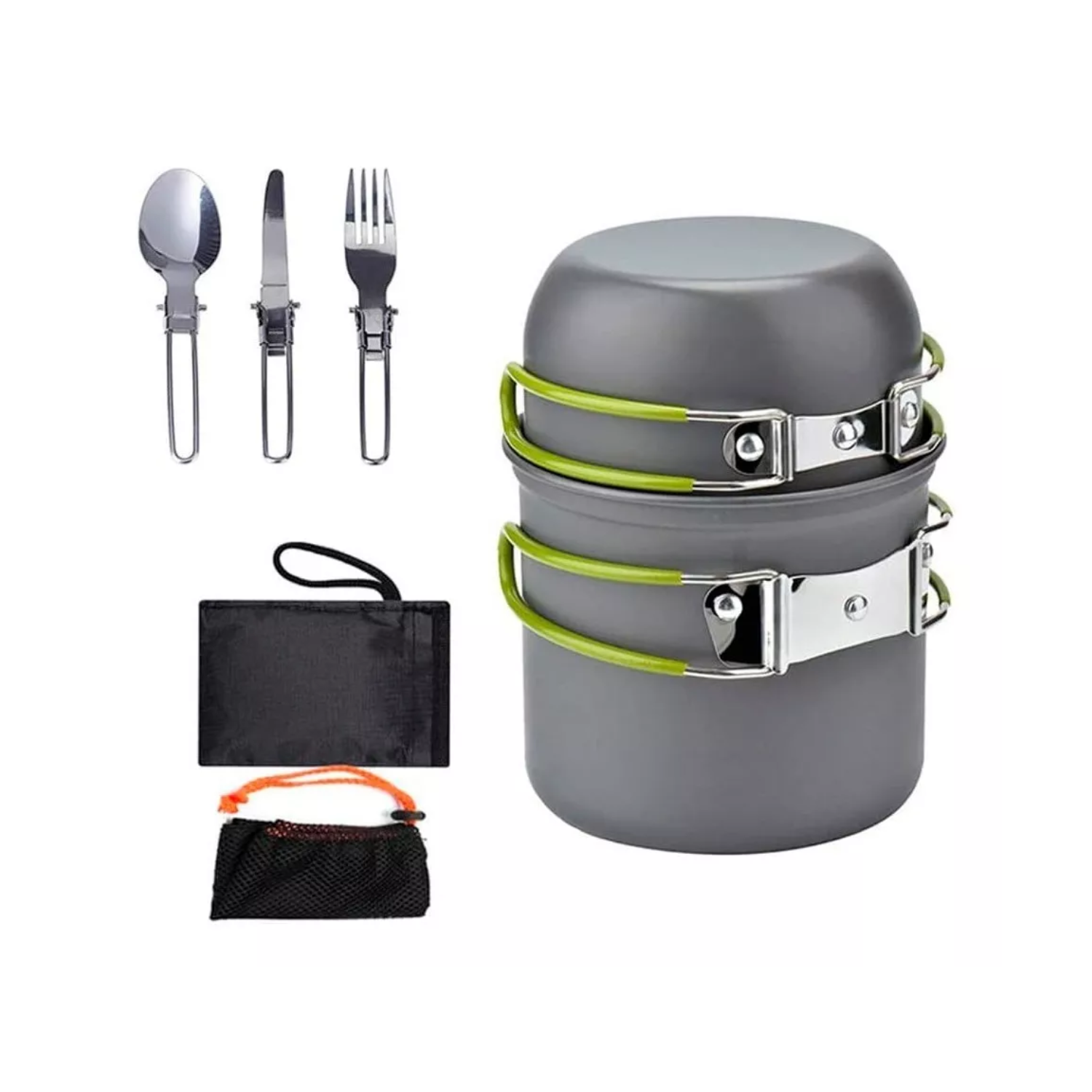 Importclick - Set 5 Piezas Ollas Cubierto Pegables Ultraligero Camping