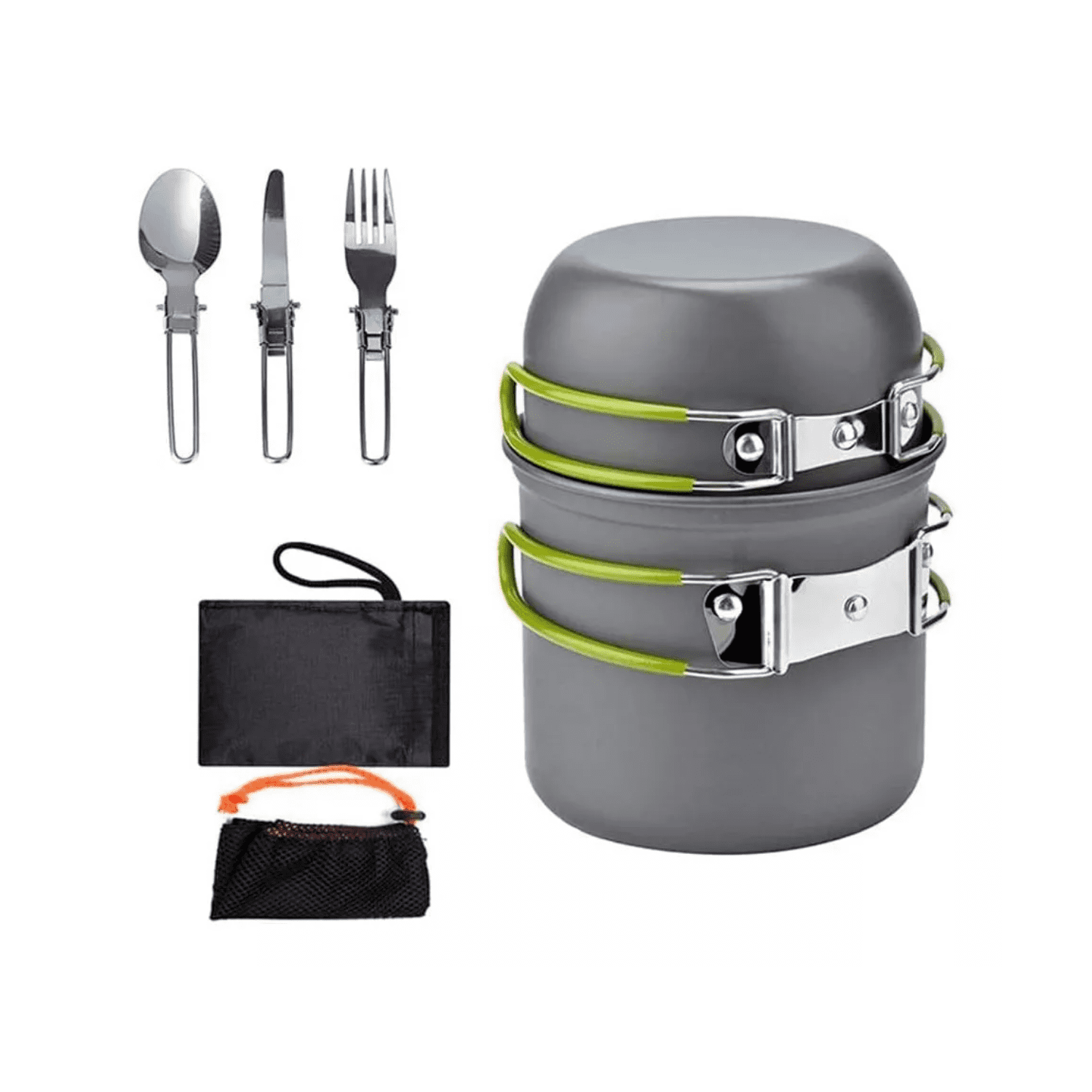 Importclick - Set 5 Piezas Ollas Cubierto Pegables Ultraligero Camping