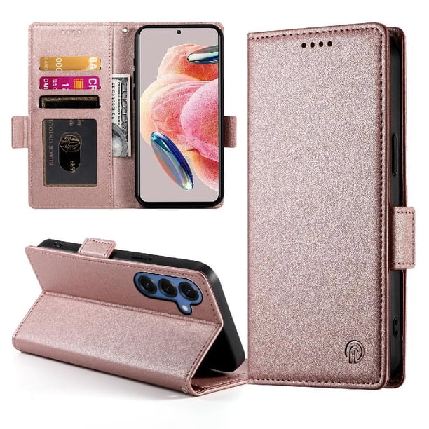 Funda Cartera Magnética con Tarjetas y Soporte para Samsung Galaxy S26 Plus Rosa