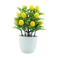 Magideal - Pequeña Planta Falsa Plantas Artificiales En Macetas Decoración De Flores Creativas Árboles De Frutas Artificiales En Maceta Para La Sala De Estar De Limón