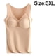 thumbnail image 2 of Camisetas térmicas sin mangas para mujer con sujetador, cuello en V, ropa interior, chaleco cálido con cojín - Color piel, 2 of 5