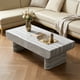 thumbnail image 2 of Coffee Table with Grey Wood Texture Tabletop, Mid Century Modern Coffee Table with Fluted Drawer, Coffee Table for Living Room, Office, 2 of 3