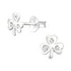 thumbnail image 1 of Aros Plata 925 Trebol 3 Hojas Con Cristal Plateado, 1 of 2