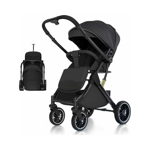 Coche De Paseo Maleta Compacto Reversible Negro