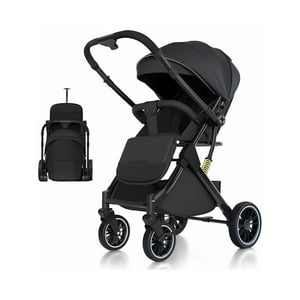 Coche De Paseo Maleta Compacto Reversible Negro Babymine