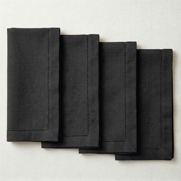 Servilletas de tela Palisa 45 × 45 cm color carbón, juego de 4