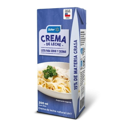 Crema De Leche 15%Mg Tradicional 200 Ml Lider