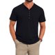 thumbnail image 1 of INSPIRE CHIC Camisa Henley de Manga Corta con Botones y Textura Retro para Hombre S Negro, 1 of 5