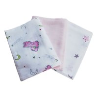 Baby Falcon - Set 3 Tutos De Muselina 70X70 Cm 100% Algodón Orgánico - Set Rosado