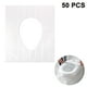 thumbnail image 1 of 50 fundas desechables para asiento de inodoro, de papel desechable, para viajes, con película de PE, para adultos y niños pequeños, para aprender a ir al baño., 1 of 8