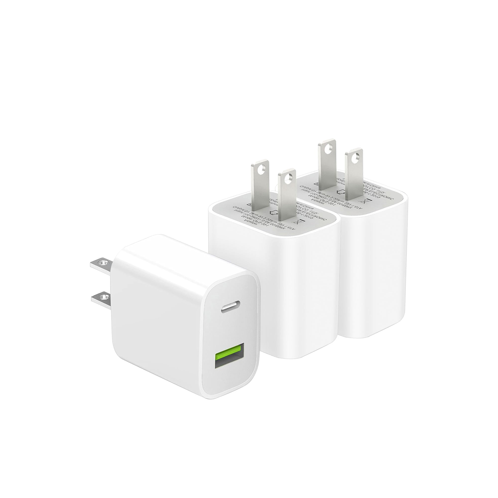 Dengwenqiang - Bloque De Cargador Usb C, Cargador De Pared Tipo C De Doble Puerto De 20 W, Paquete De 3