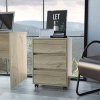 Tuhome - Cajonera De Office 3 Cajones Duna 66X46,4X45,3 Cm