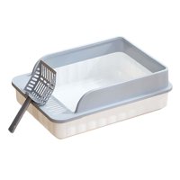 Ioensy - Caja De Arena Para Gatos, Caja De Arena Para Gatos De Cara Alta, Contenedor, Bandeja Para Arena Para Gatos, Duradera