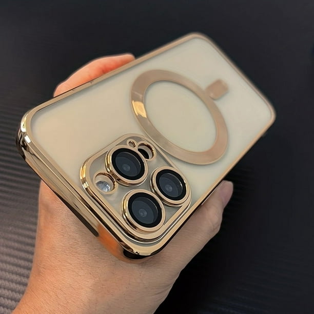 For Magnetic Wireless Charging Plating Clear Case For IPhone 11 12 13 14 Pro Max Shockproof Cover