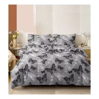 Casadeliacl - Cubrecama Quilt Delgado2 Plaza Diseño Modernos Tf Mariposa / Gris