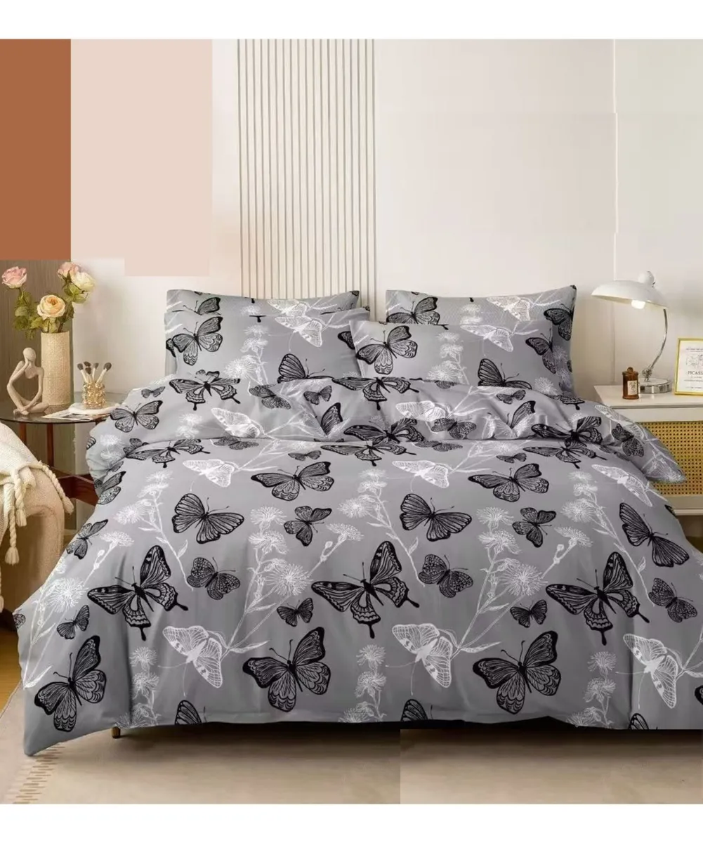 Casadeliacl - Cubrecama Quilt Delgado2 Plaza Diseño Modernos Tf Mariposa / Gris