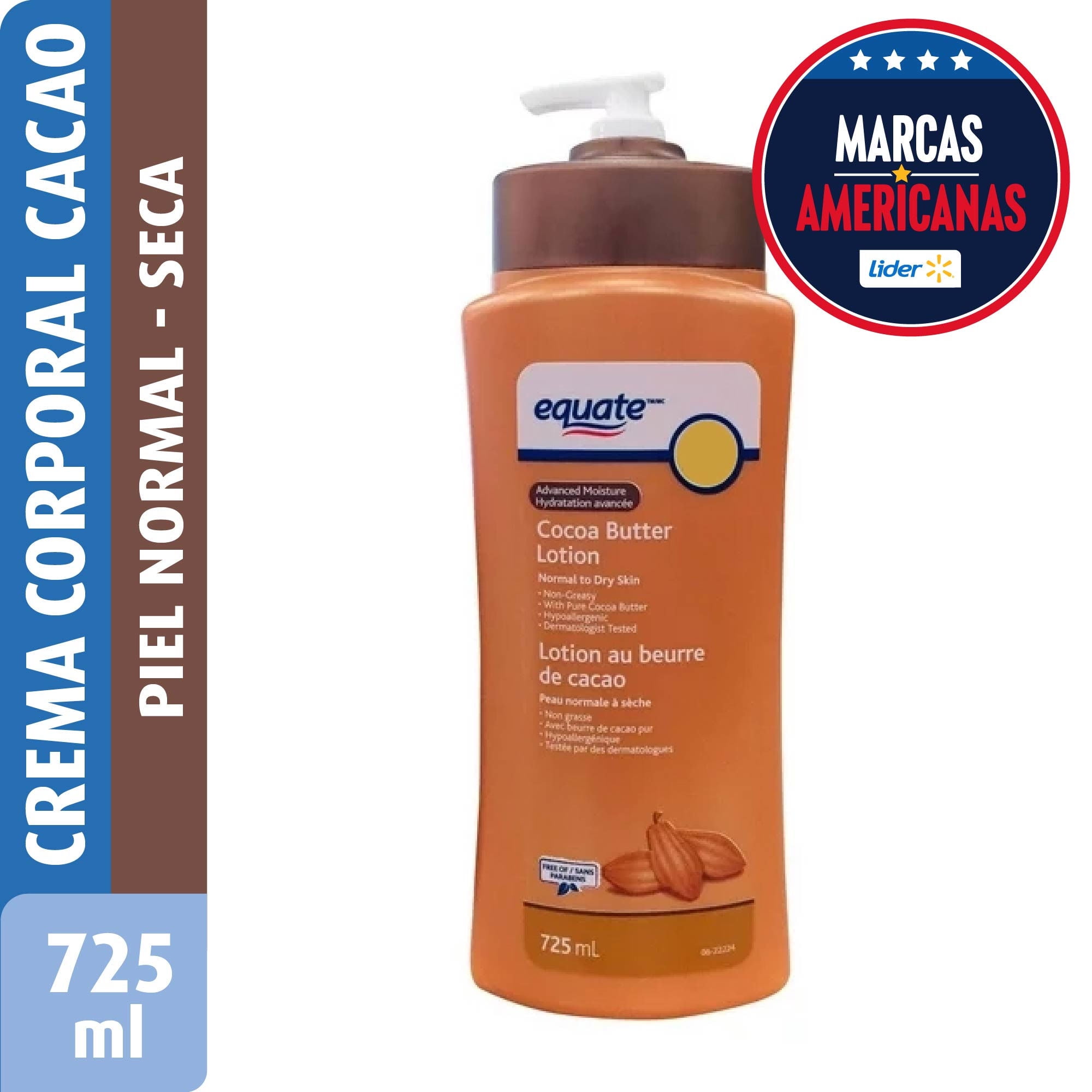 Crema Corporal Piel Normal A Seca Con Cacao 725 ml Equate