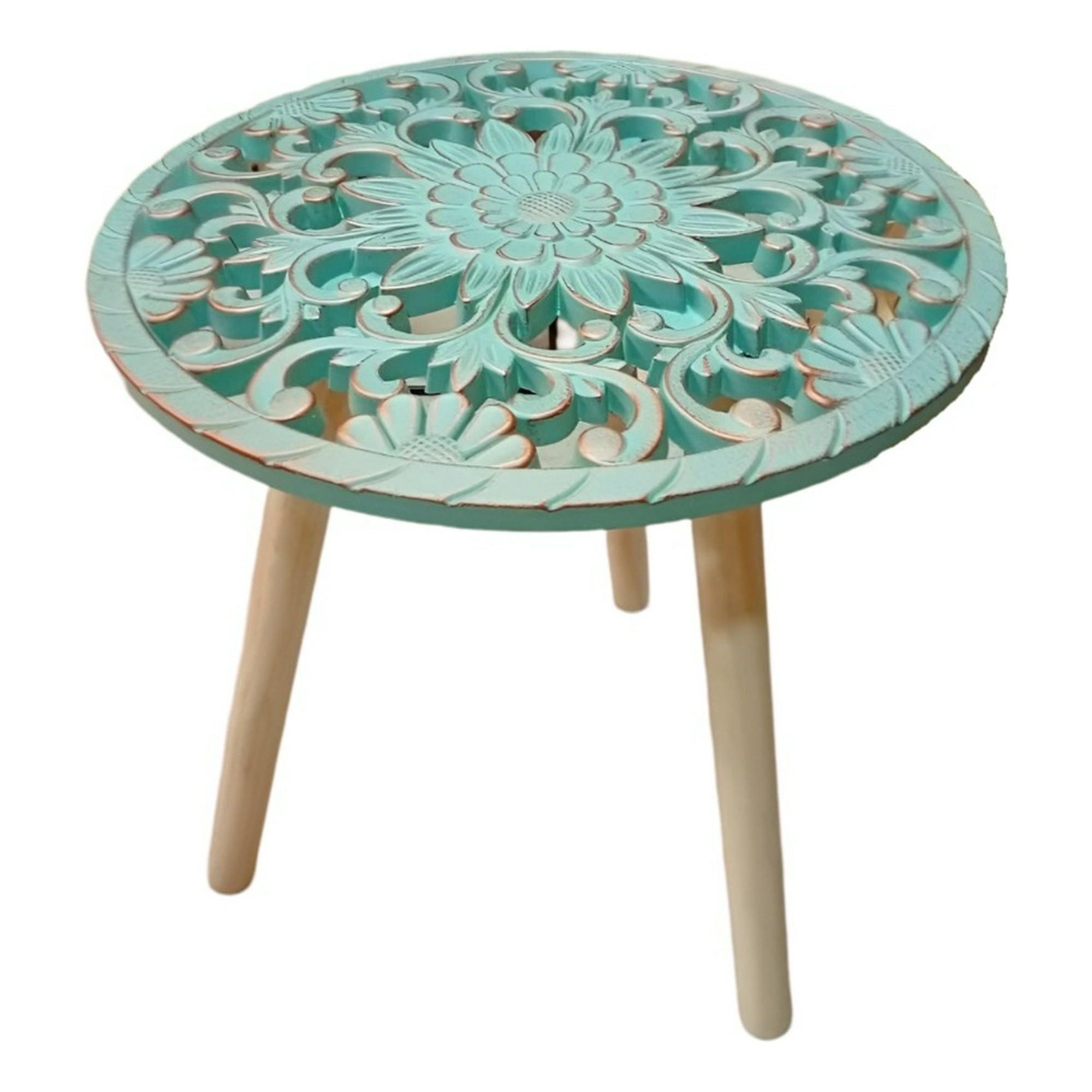 Genérico - Mesa Auxiliar Decorativa Redonda Mosaico Mesa Centro Jhn