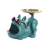 Bothyi - Bandeja De Almacenamiento De Escritorio Para Perro, Estatua, Cuenco, Bandeja De Joyería Para Decoración De Mesa, Entrada, Color Verde