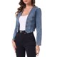 thumbnail image 4 of INSPIRE CHIC Chaqueta Vaquera Recortada para Mujer Abierta sin Cuello Casual Bolero Shrug XS Azul Polvoriento, 4 of 6