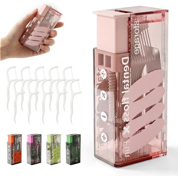 Dispensador hilo dental emergente 60 uds recargable palillos hogar restaurante