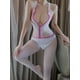thumbnail image 2 of Seductive White Lace Bodystocking, Semi-sheer Full-Body Sleeveless Open Crotch Bodysuit, Women's Lingerie & Underwear, 2 of 3