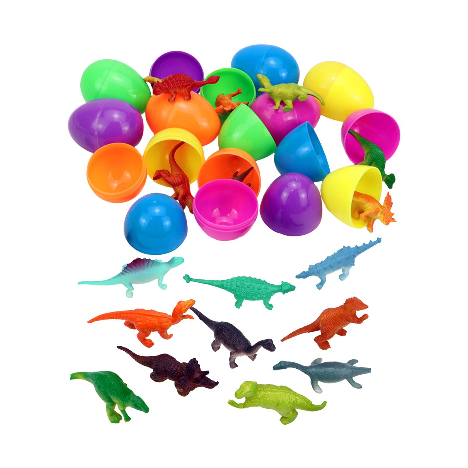 Magideal - Juguete De Huevo De Dinosaurio, Huevos De Pascua, Relleno De Cesta De Pascua, Desarrollar La Percepción Del Color, Juguete De Cáscara De Huevo De Dino 12 Piezas