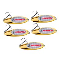Ioensy - 5X Cucharas De Pesca Señuelos Cebos De Pesca Duros Para Gran Distancia Cast Agua Dulce Oro 28G