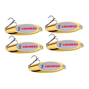 Ioensy - 5X Cucharas De Pesca Señuelos Cebos De Pesca Duros Para Gran Distancia Cast Agua Dulce Oro 28G