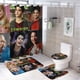 thumbnail image 1 of Zombi de Disney-theme 4-Piece Shower Curtain Set with Rugs, Waterproof Bathroom Decor Set Includes Bath Mat, U-Shaped Rug, Toilet Lid Cover and Curtain with Hooks, 1 of 6