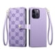 thumbnail image 1 of Funda Billetera con Cierre para [iphone 14 Promax] con Tarjetero, Soporte y Correa de ManoMorado, 1 of 5
