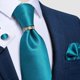 thumbnail image 3 of Corbata Hombre Seda En Caja + Anillo Dorado, Paño Y Colleras turquesa Talla Única, 3 of 4