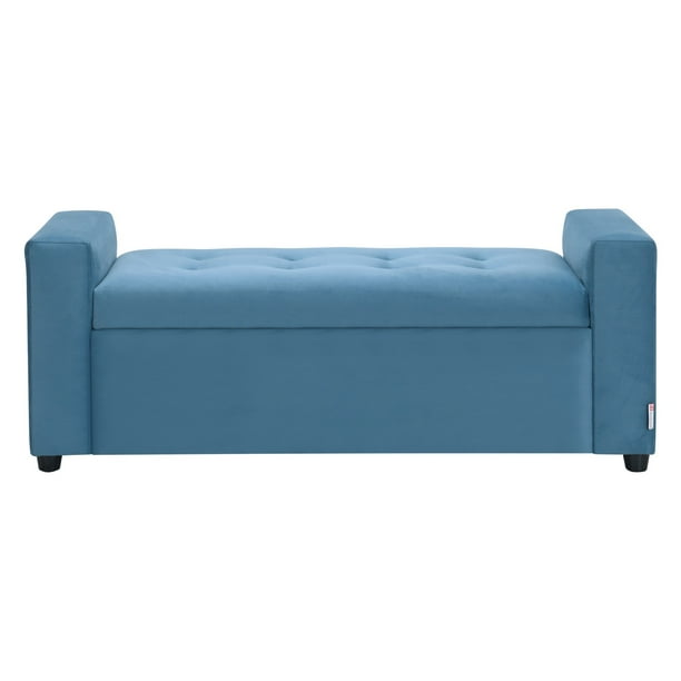 Banqueta Baul Lawin 2c Felpa 30 Azul Petroleo