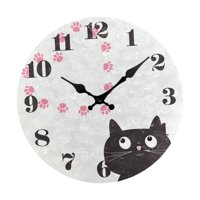 Bothyi - Reloj De Pared Divertido Con Diseño De Gato, Reloj De Pared Rústico Y Silencioso Para Interior, Dormitorio, Sala De Estar, Estilo B