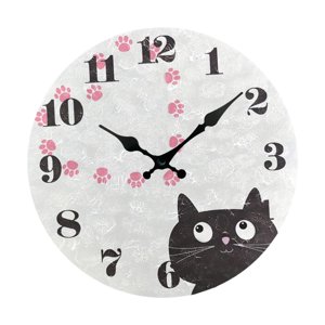 Bothyi - Reloj De Pared Divertido Con Diseño De Gato, Reloj De Pared Rústico Y Silencioso Para Interior, Dormitorio, Sala De Estar, Estilo B