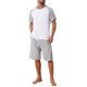 thumbnail image 4 of INSPIRE CHIC Conjunto de Pijama para Hombre con Mangas Raglán Cortas, Cuello Redondo y Cordón M Gris Blanco, 4 of 5