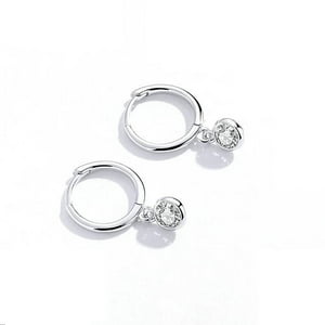 La Garza - Aros Plata Mujer Argolla Circon Gemma