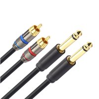 Bothyi - Doble 6,5 Mm 6,35 Mm A Doble Cable De Interconexión De Cable De Audio Rca Para Cine En Casa