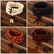 thumbnail image 2 of 1pc 108 Beads 8mm/0.31'' Natural Sandalwood Buddhist Buddha Wood Prayer Beaded Knot Black Ebony Bracelets Bangles For Men Wooden Jewelry, 2 of 4
