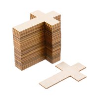 Magideal - 36X Recortes De Cruz De Pascua Recortes De Madera Sin Terminar Manualidades Diy Para Niños Adornos Para Arte Pintura Decoraciones De Cumpleaños Regalo
