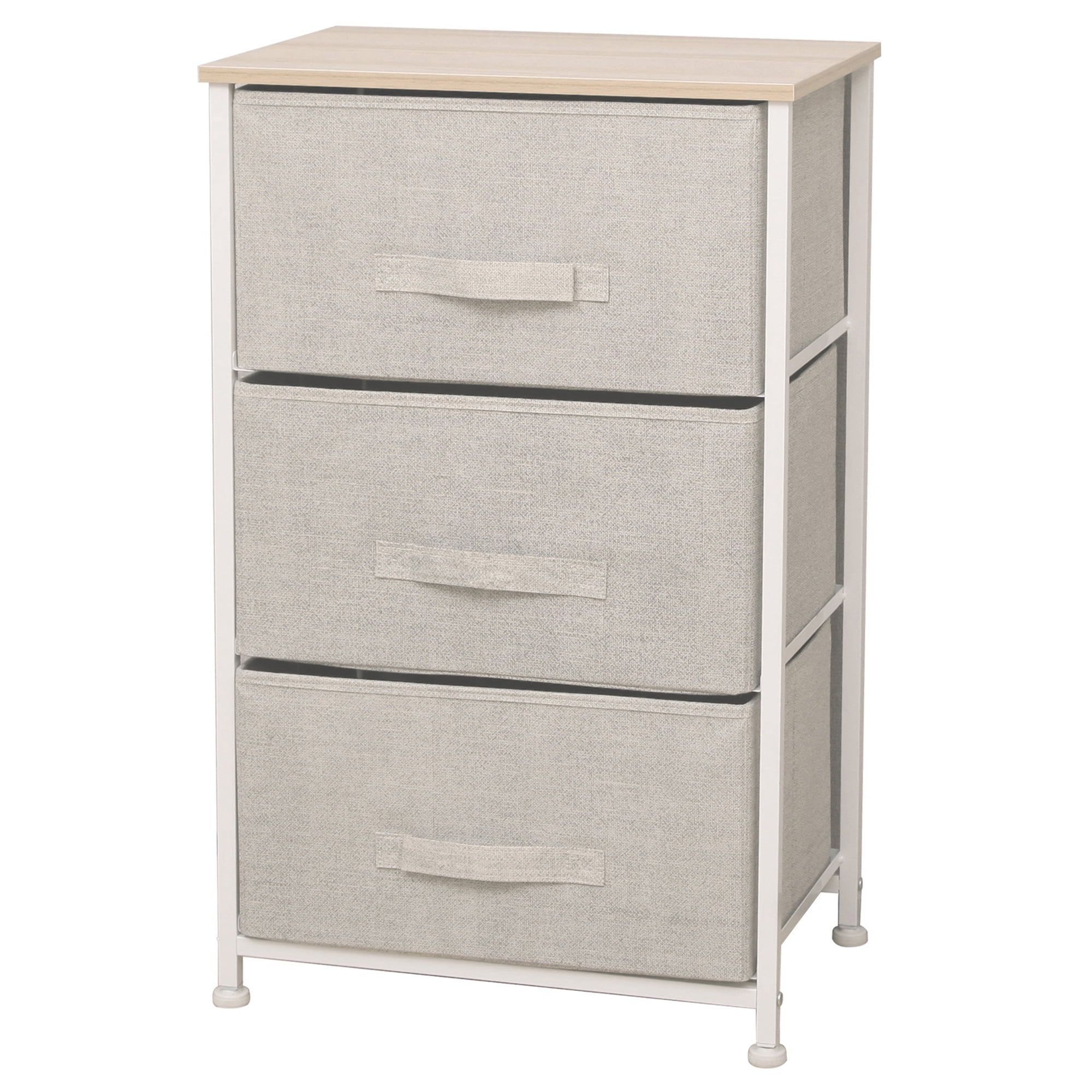 Carry All - Cajonera Velador Organizador 3 Cajones Metal Madera Tela