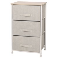 Carry All - Cajonera Velador Organizador 3 Cajones Metal Madera Tela