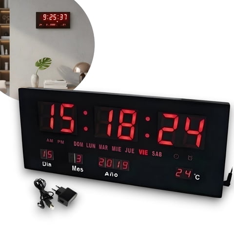 Genérico - Reloj De Pared Digital Pantalla Led Relojes Decorativos Muro