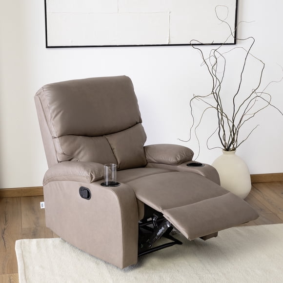 Bergere Reclinable New Dante Brown Con Posavasos