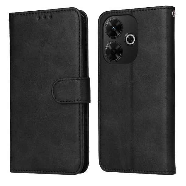 Funda Billetera para Xiaomi Redmi 13 4G con Porta Tarjetas y Soporte Ajustable Negro