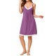 thumbnail image 2 of INSPIRE CHIC Camisón de Mujer de Rayón con Escote en V y Encaje, Vestido de Dormir con Tirantes Ajustables, Ropa de Casa Suave Chemise XS Gris Púrpura, 2 of 5