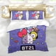 thumbnail image 5 of BT21 Conjunto de sábanas temático, trío de piezas, cómodo y amigable con la piel, diseño único, regalo de decoración para el hogar para familiares, amigos y fans, 90 cm * 190 cm, 5 of 6