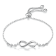 thumbnail image 1 of Pulsera infinito ajustable de plata ley S925 + bolsa + #6, 1 of 3